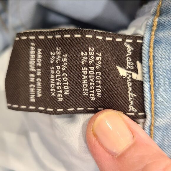 7 For All Mankind Light Blue Denim Shorts - Picture 5 of 6